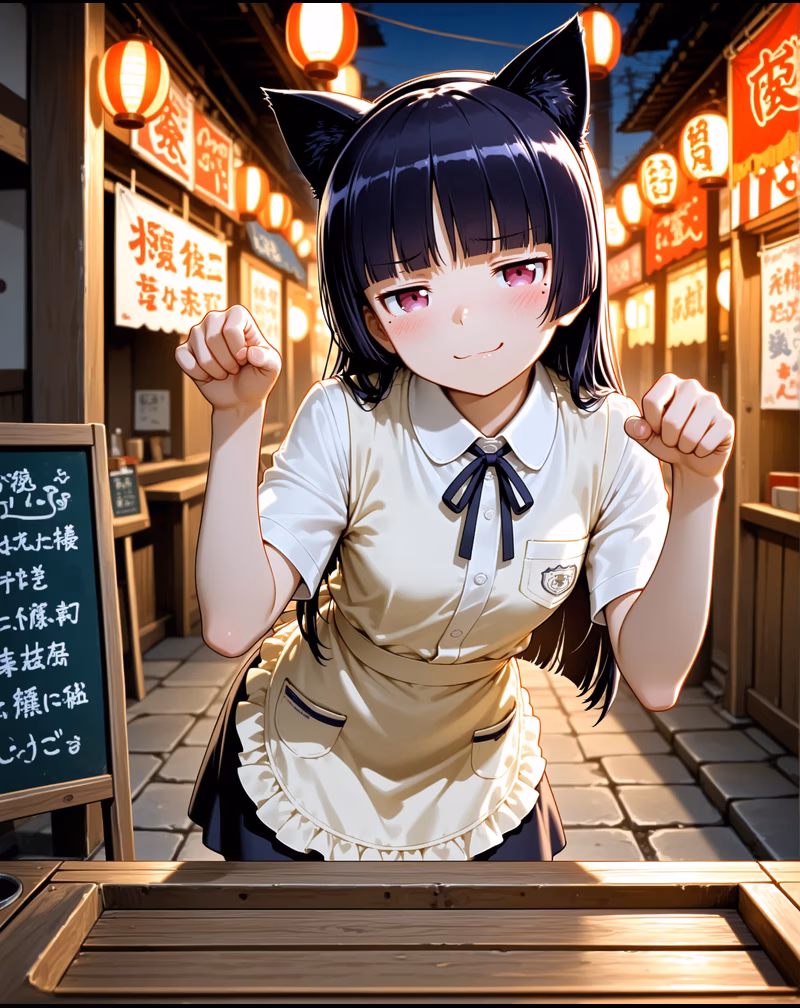 黒猫 クール美少女 オタク少女 AIイラスト