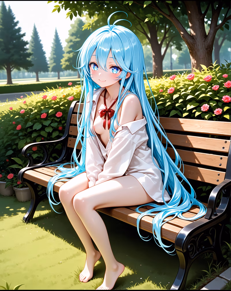 Erio nighttime bicycle enigmatic girl AI art