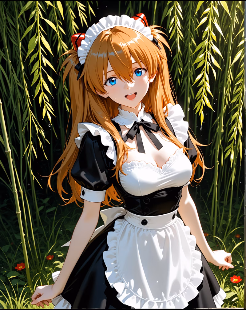 Asuka official portrait, AI generated — Neon Genesis Evangelion