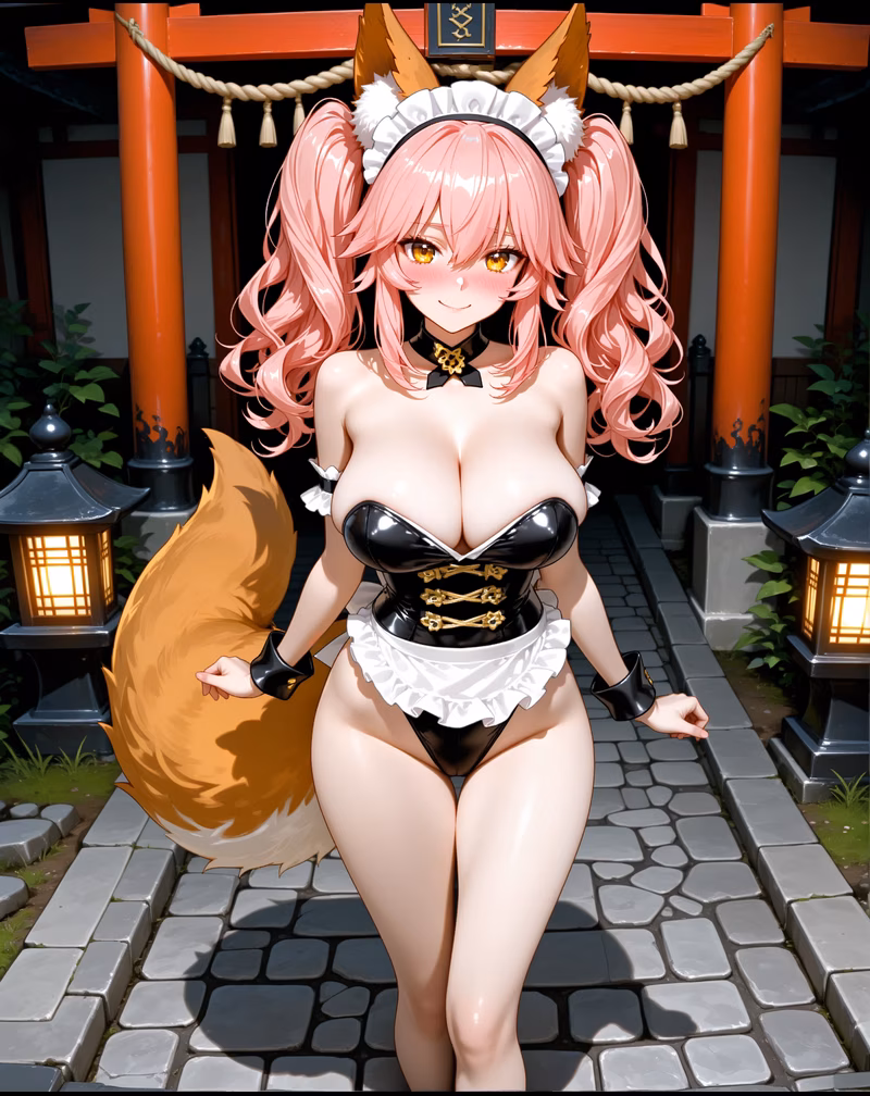 Tamamo nine-tailed fox bewitching bride AI character