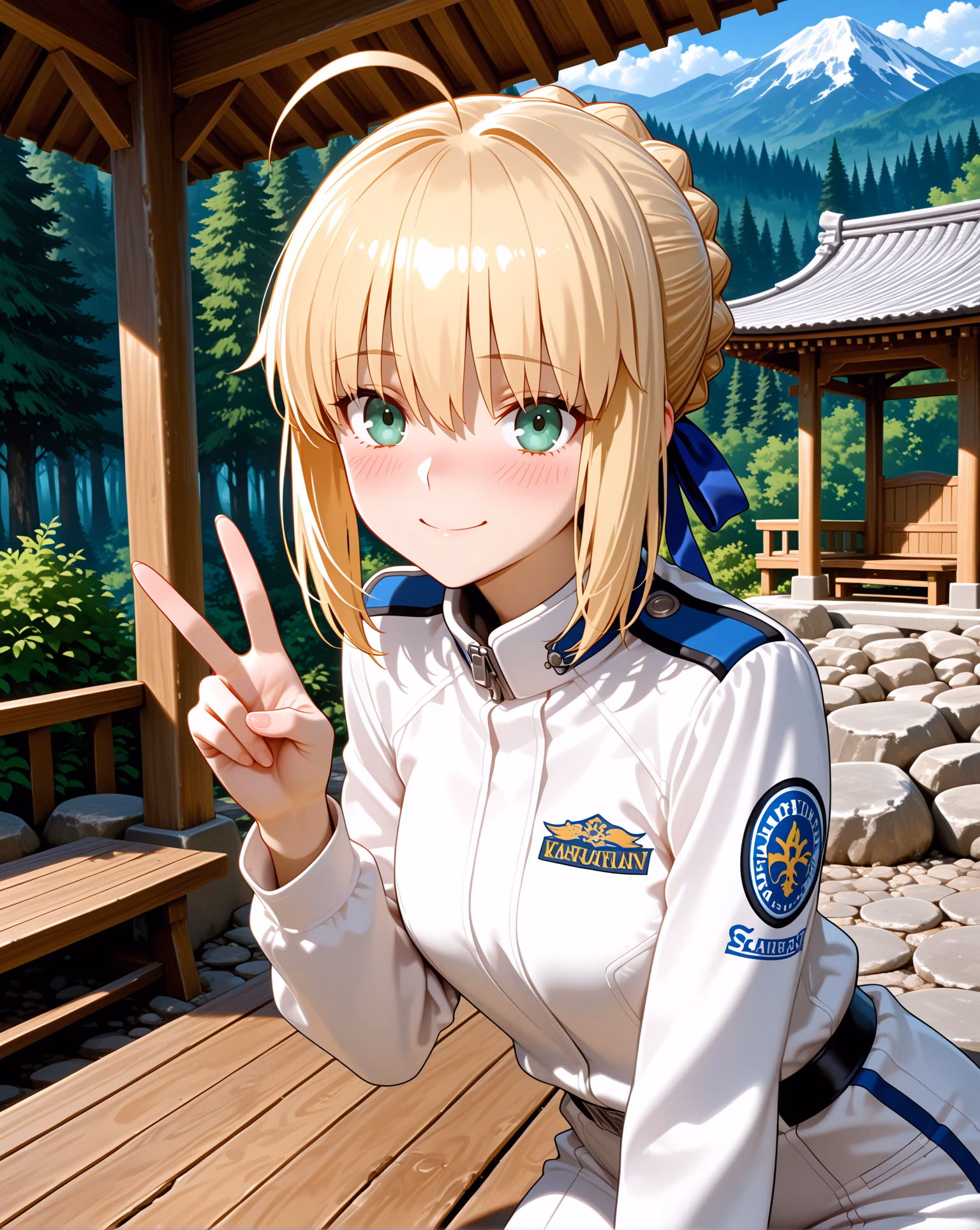 Saber official portrait, AI generated — Fate series