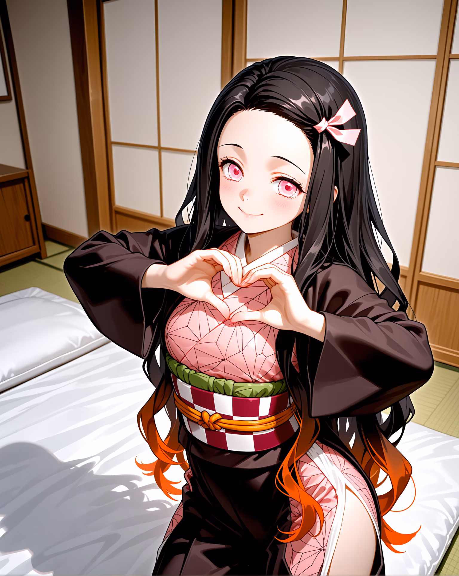 Nezuko gentle smile AI image