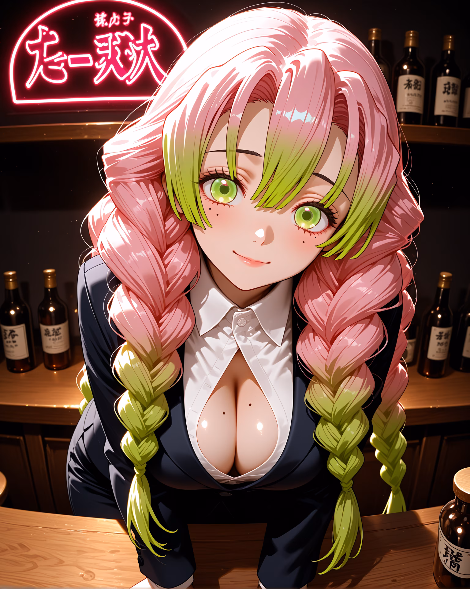 Mitsuri Kanroji official portrait, AI generated — Demon Slayer