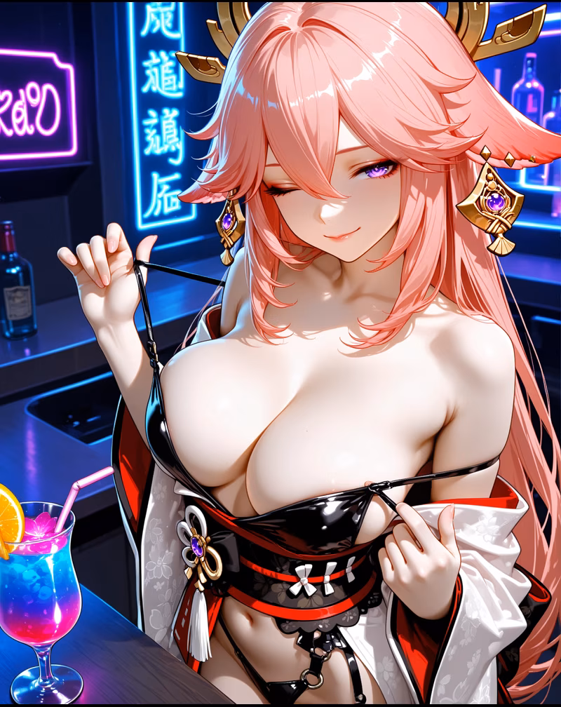 Yae Miko Grand Narukami Shrine priestess Genshin Impact AI generated