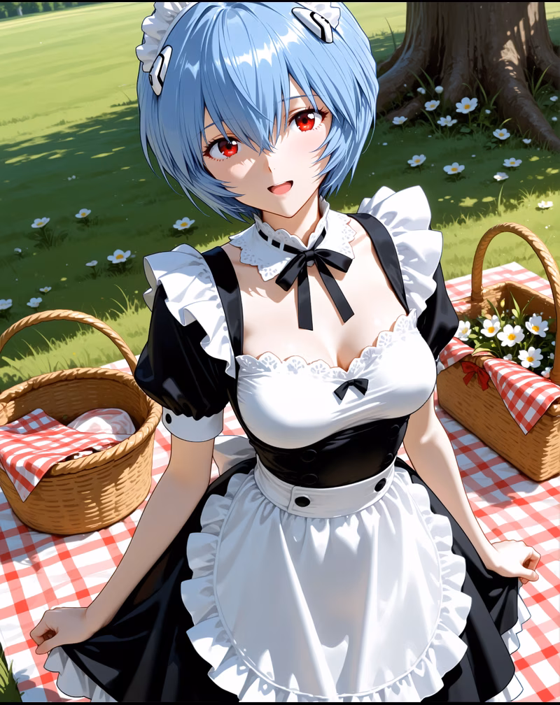 Ayanami Rei official portrait, AI generated — Neon Genesis Evangelion