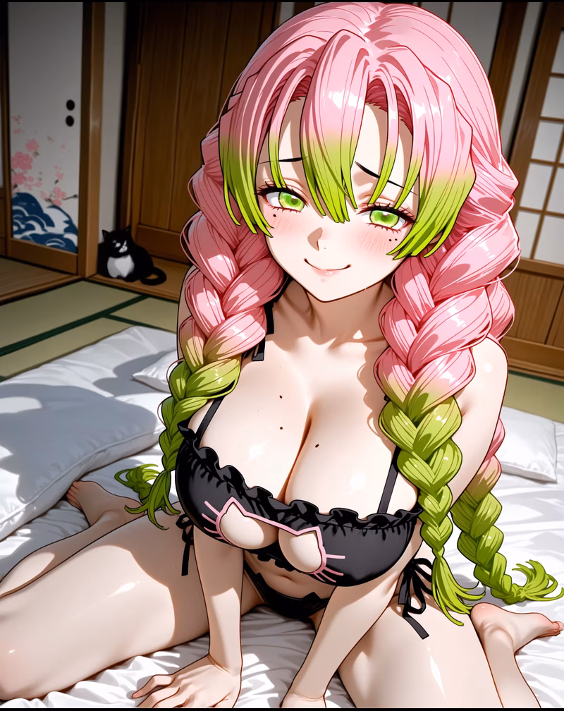Mitsuri bright passionate smile AI image