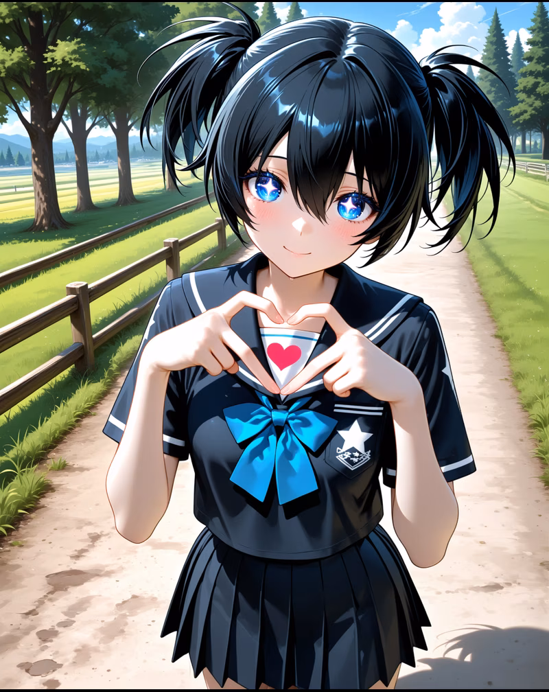 Kuroi Mato official portrait AI generated — Black Rock Shooter