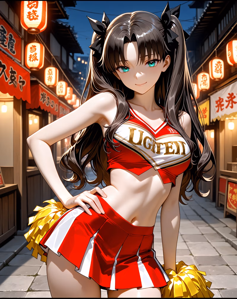 Tohsaka Rin official portrait AI generated — Fate/stay night
