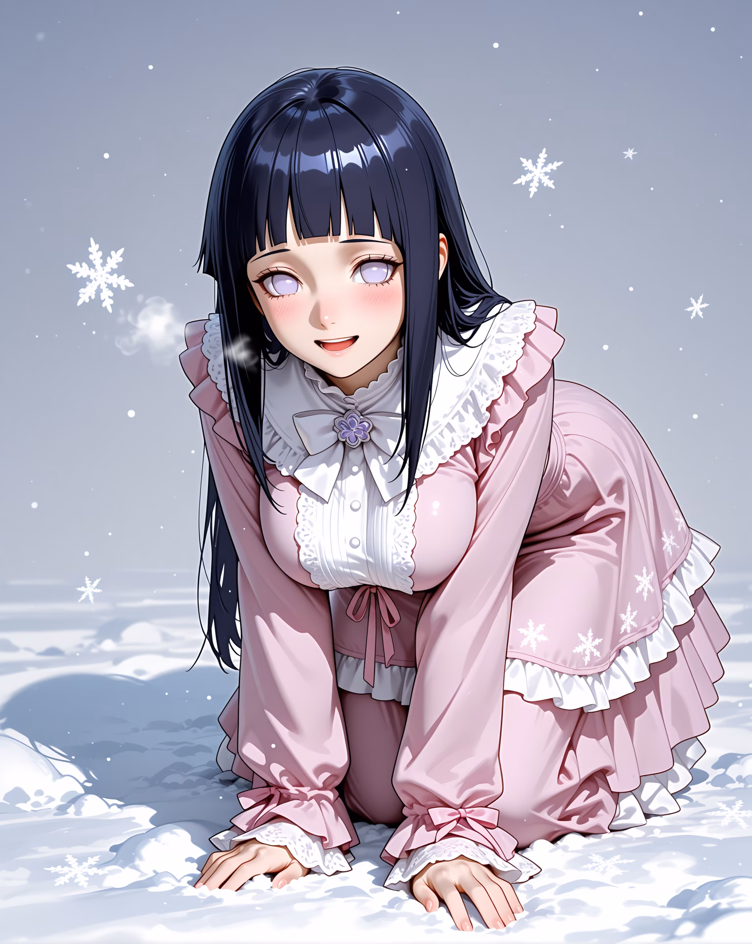 Hinata Gentle Fist battle scene AI image