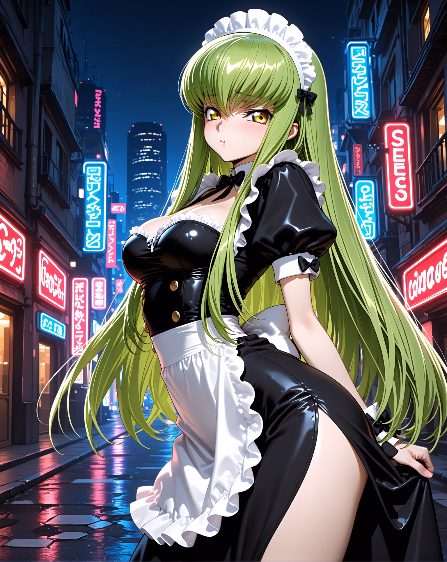 C.C. official portrait, AI generated — Code Geass