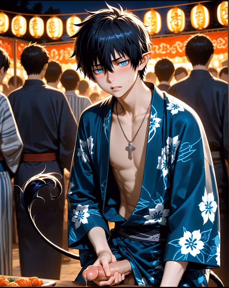 Rin Okumura official portrait, AI generated — Blue Exorcist