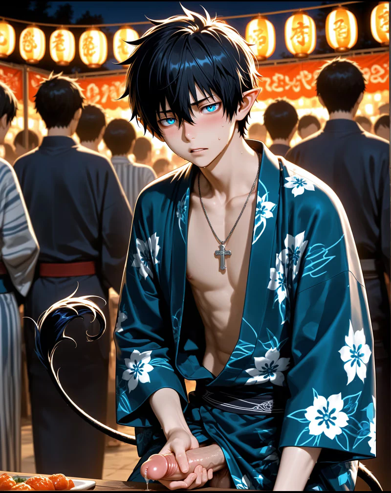 Rin Okumura official portrait, AI generated — Blue Exorcist