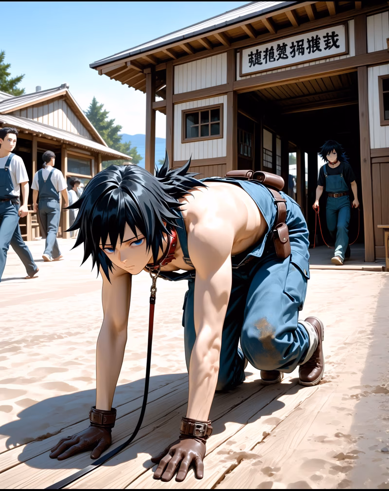 Giyu Nichirin sword battle scene AI image