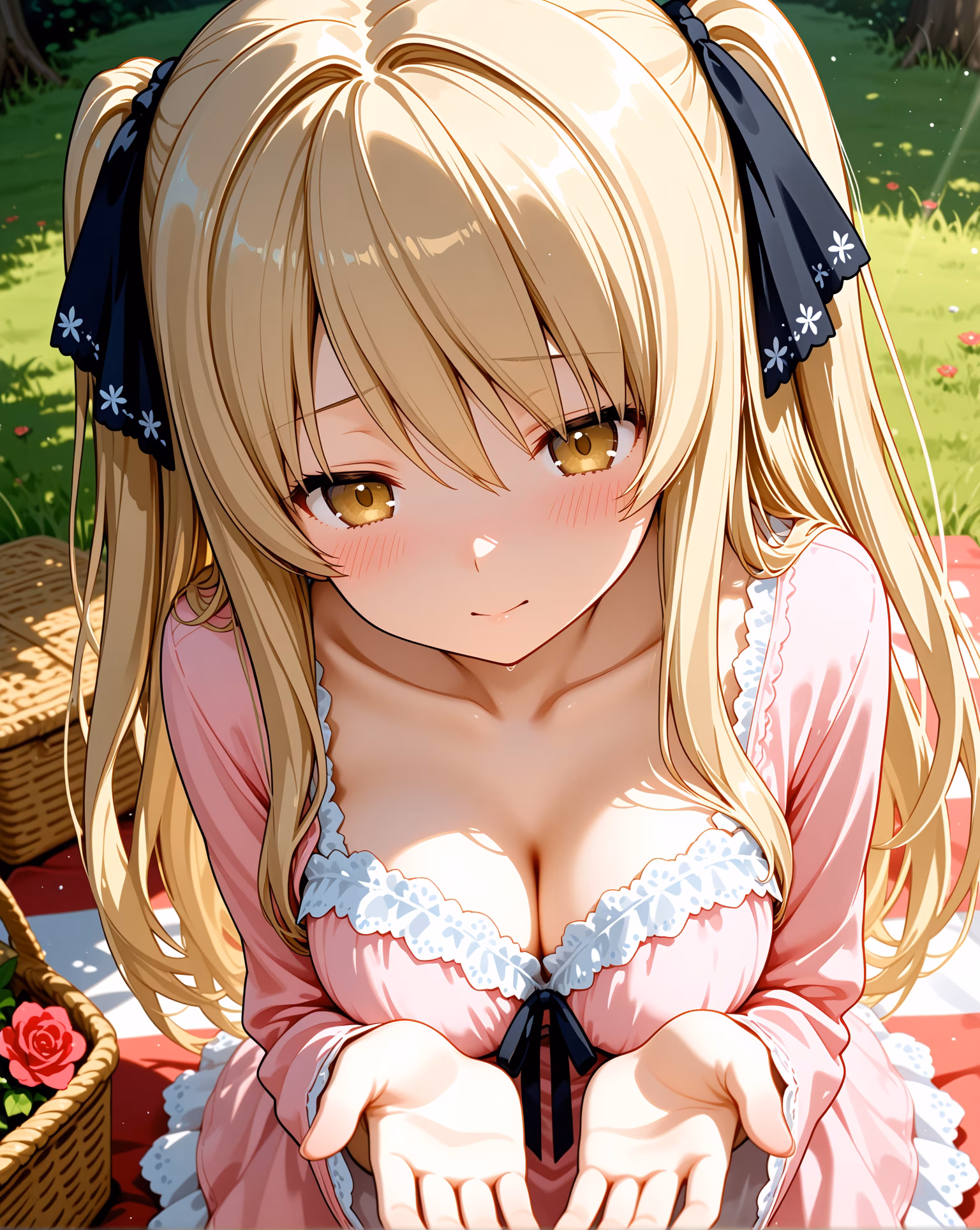 佐藤院麗子 優雅な佇まい 長髪ヒロイン アニメイラスト
