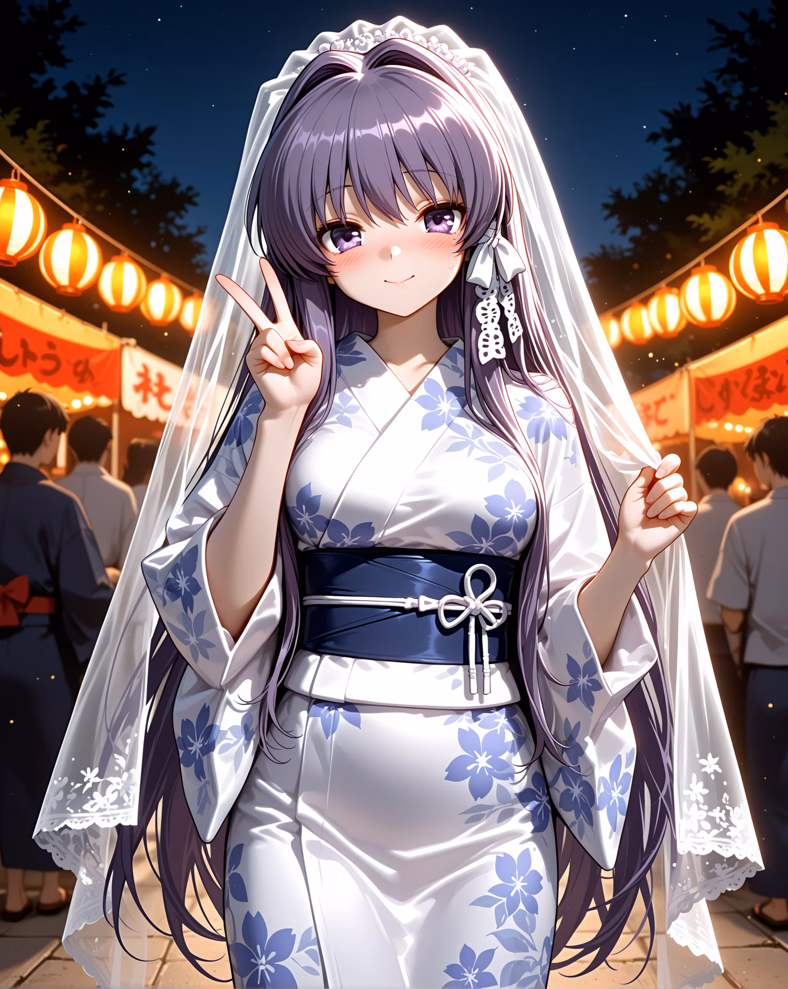 藤林杏 CLANNAD 紫髮 AI 生成 — 好勝女主角