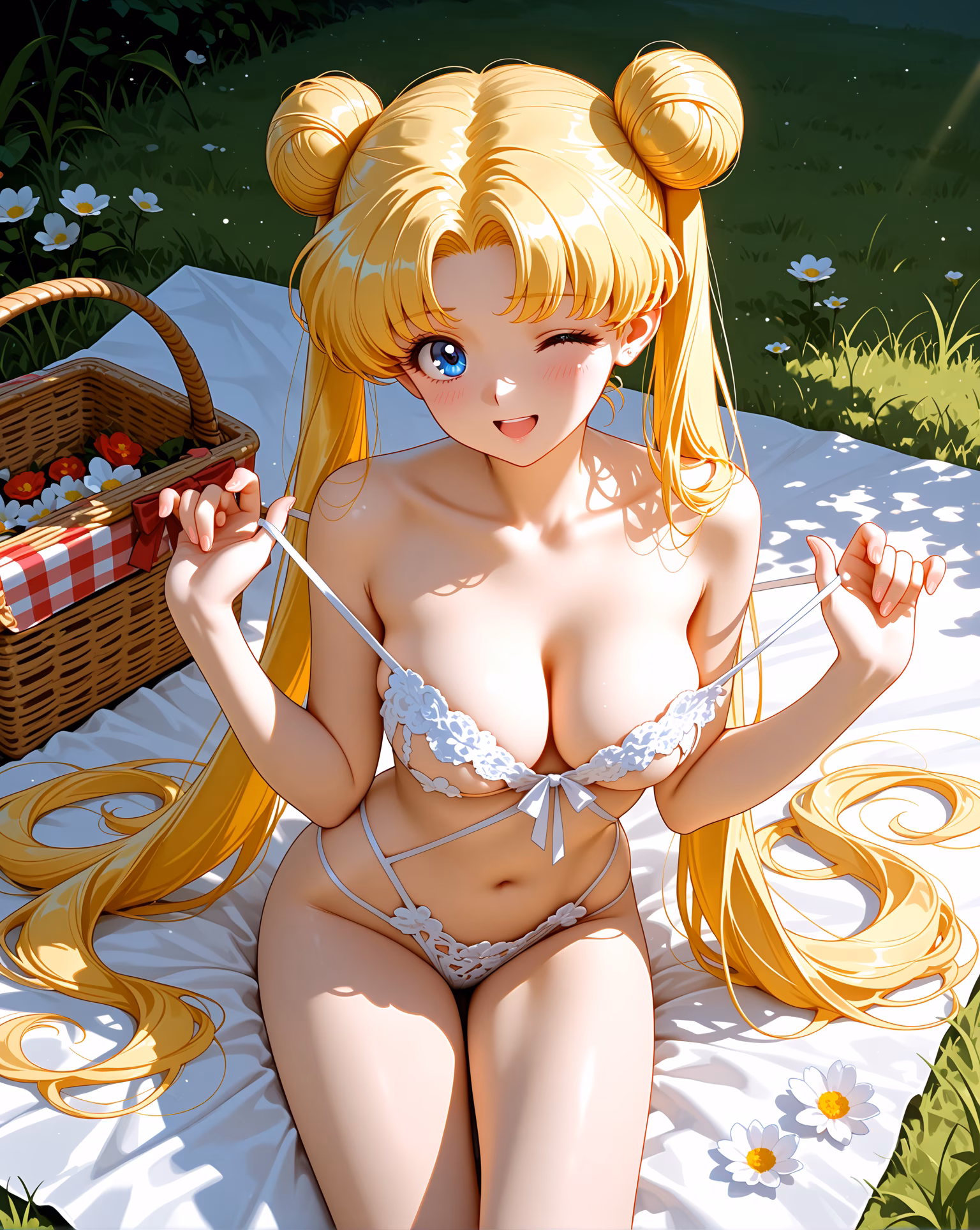 月野うさぎ おだんご頭 金髪 AIキャラクター